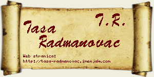 Tasa Radmanovac vizit kartica